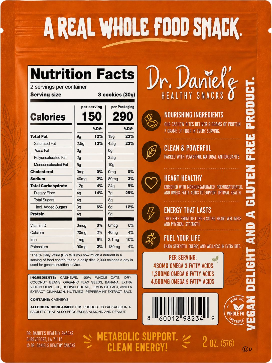 Cashew – Dr. Daniel’s Yumoh’s Oat Nut Bites | Nutrient-Dense Energy Snack